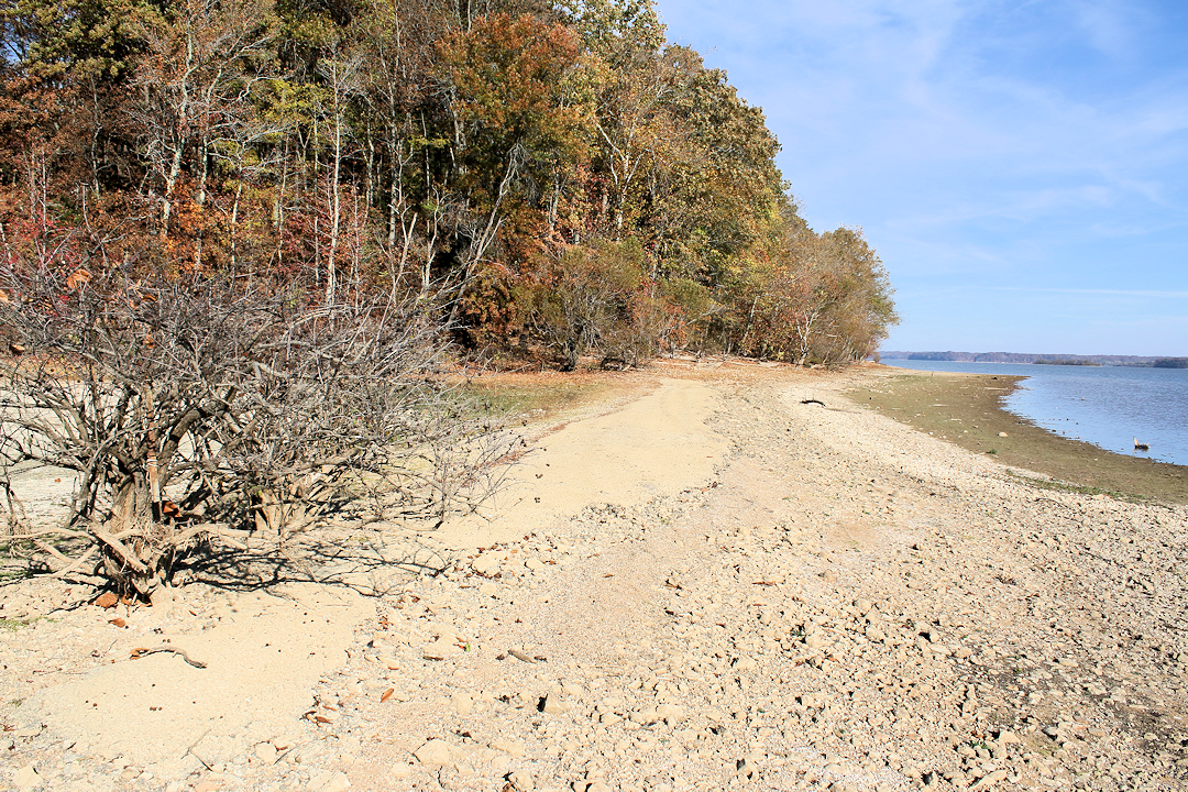 Pavement still exists from the old road that travels through Shanklin Creek bay.